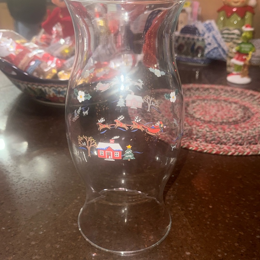Vintage dept 56 glass hurricane globe